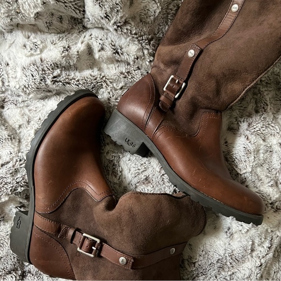 UGG Leather Boot Buckle Brown - Picture 4 of 6